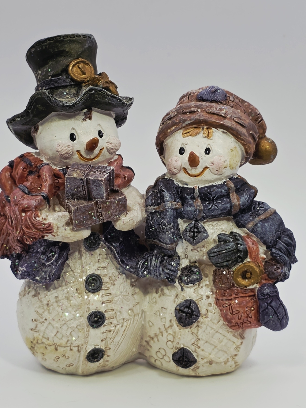 Vintage Cornerstone Creations Snowman Couple Christmas Figurine